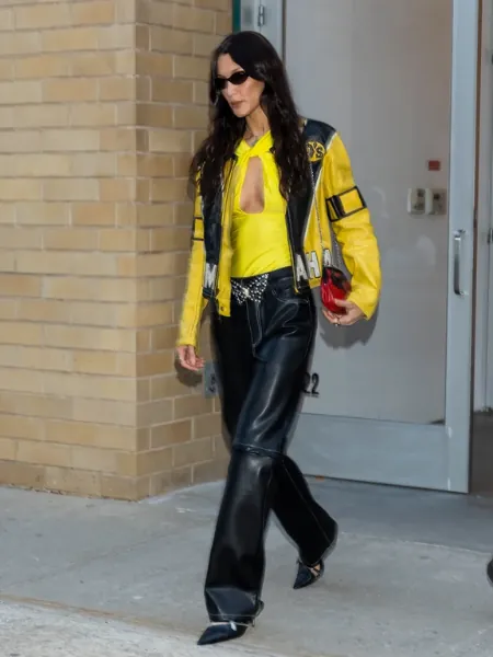 Bella Hadid Moto Inspired Racing Jacket